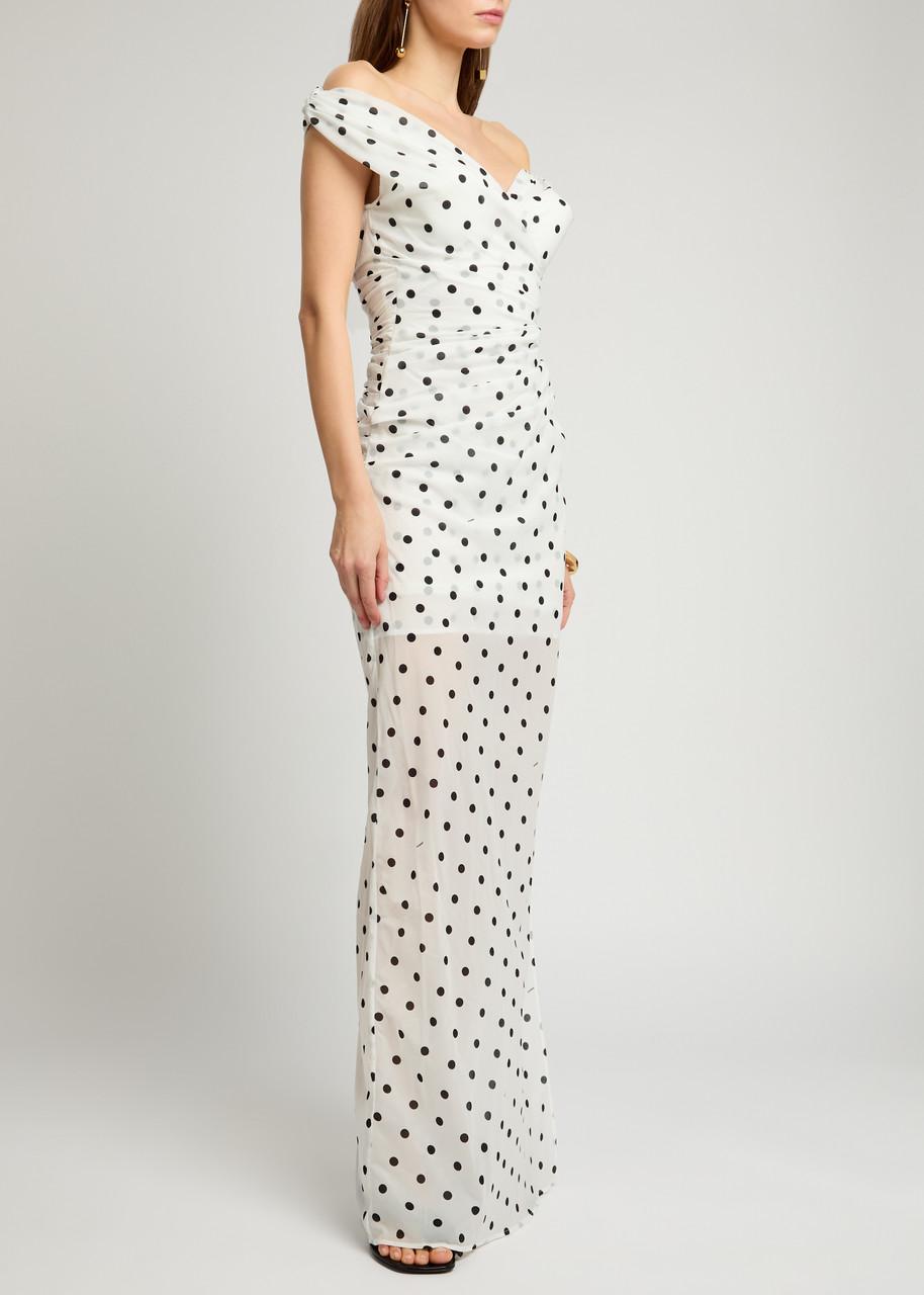 JACQUEMUS Women Rita Pois Long Dress In White Product Image