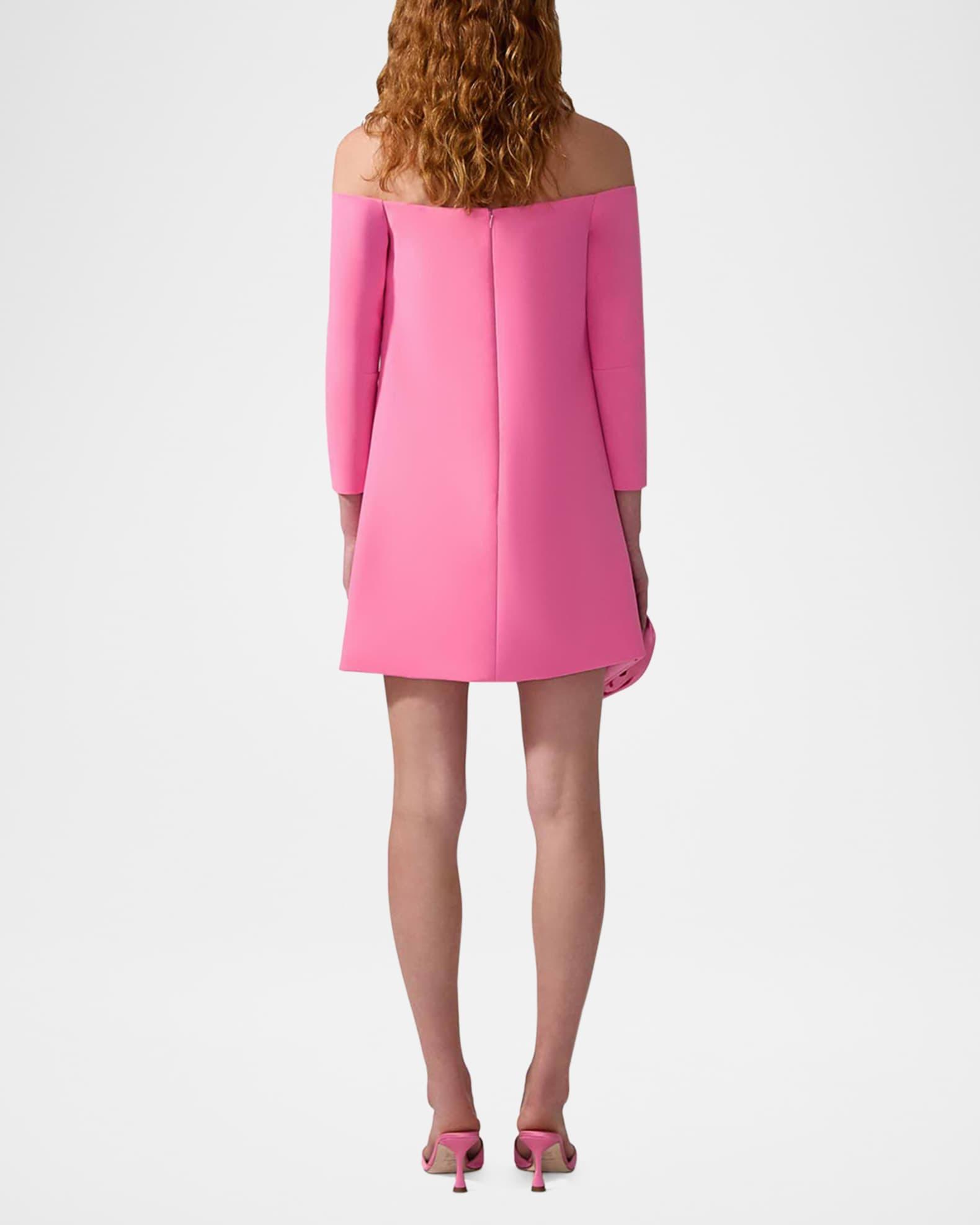 Off-The-Shoulder 3/4-Sleeve Mini Dress Product Image