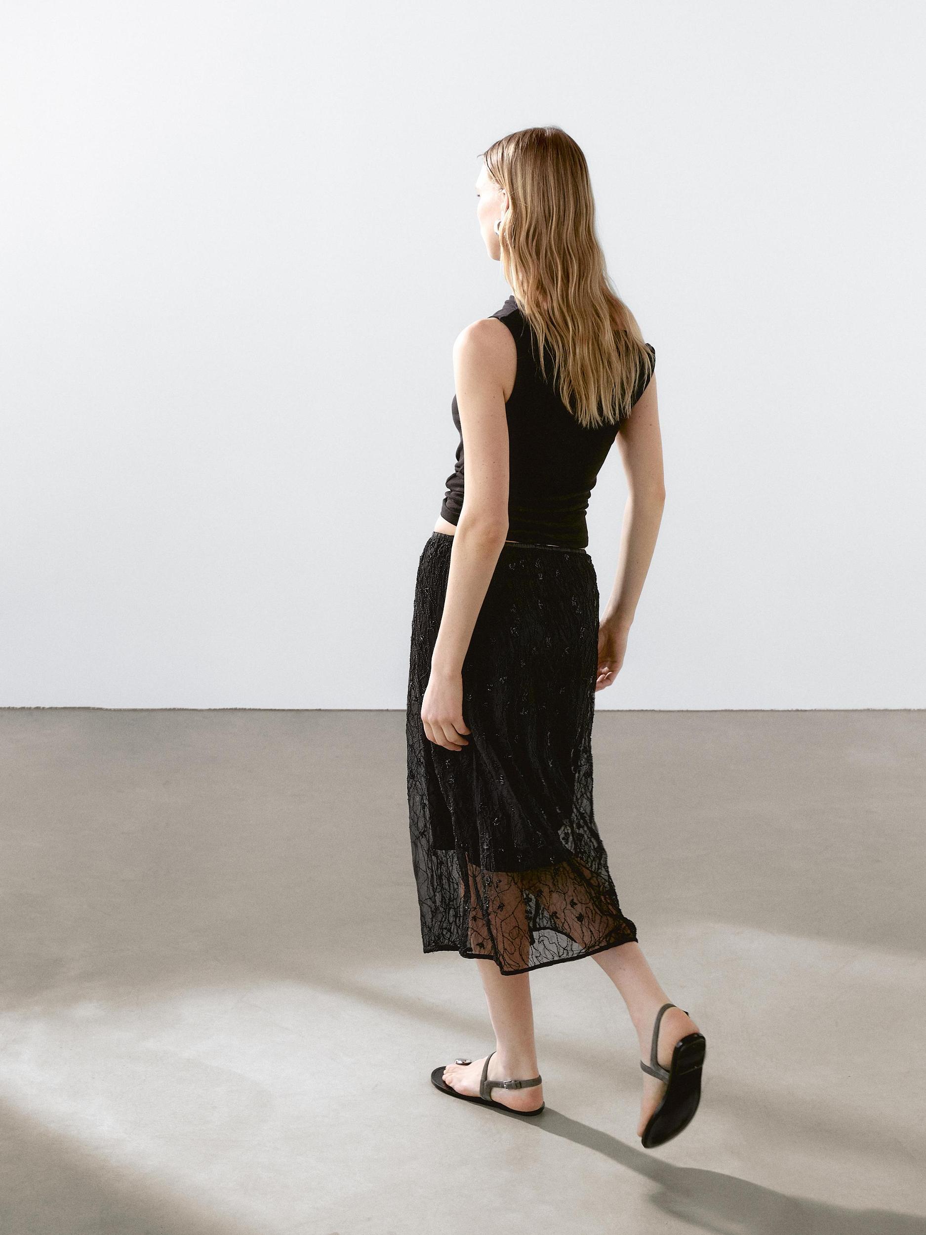 Draped top with cotton knot detail Product Image