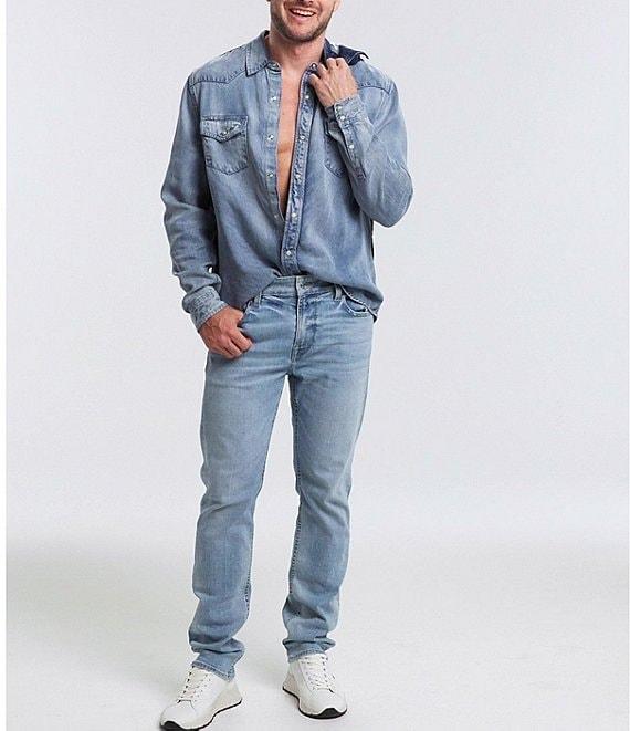 Guess Slim Fit Straight Leg Denim Jeans Product Image