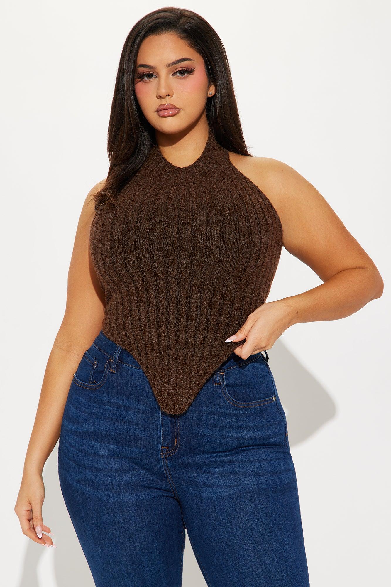 Kinslie Sweater Top - Chocolate Female Product Image