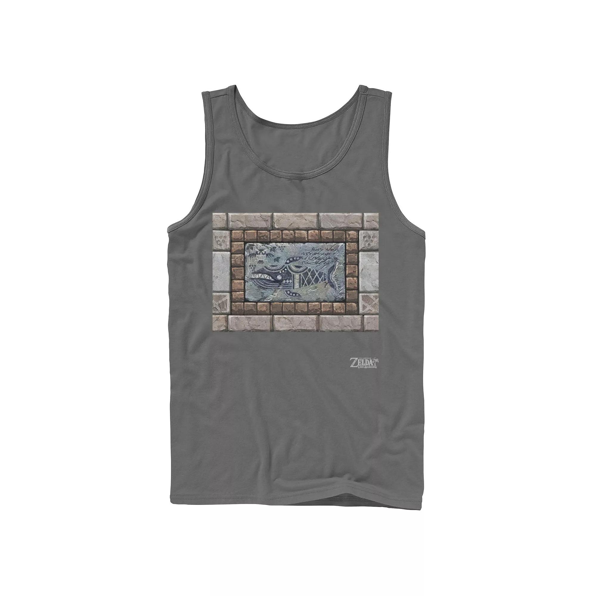 Men's Nintendo Legend Of Zelda Links Awakening Whale Stone Frame Portrait Tank Top,  Product Image