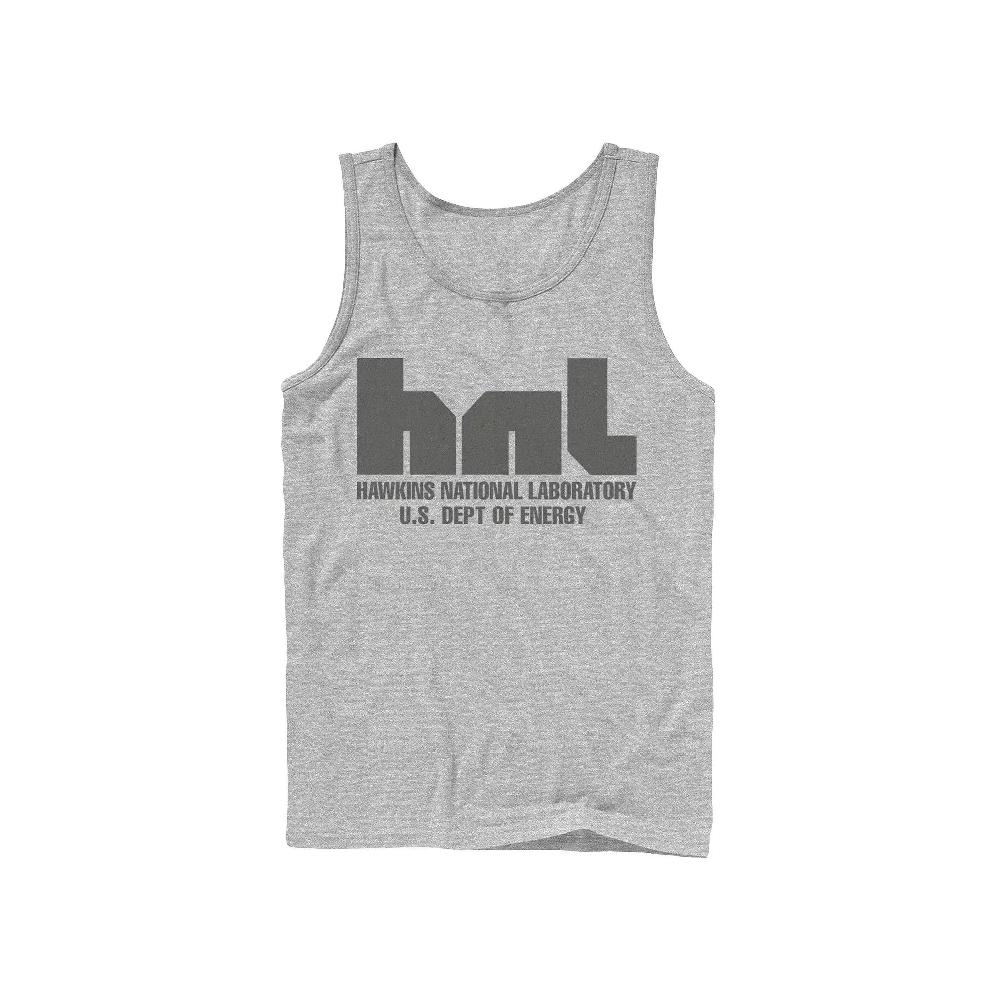 Men's Stranger Things HNL Hawkins National Laboratory Logo Tank Top, Size: Large, Athletic Grey Product Image