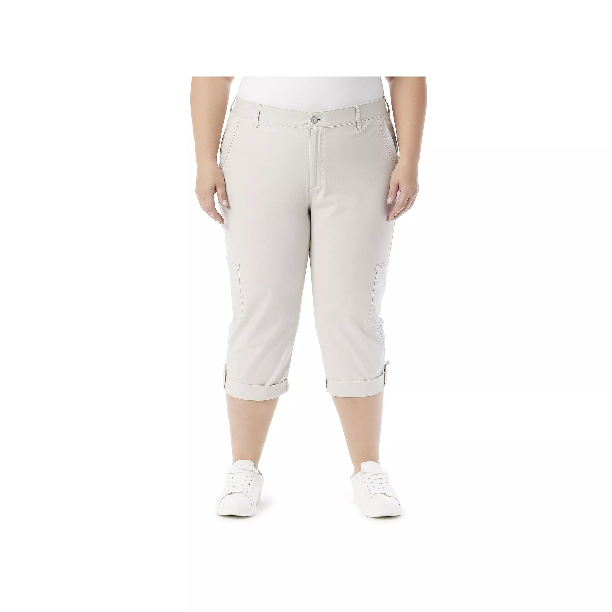 Plus Size Gloria Vanderbilt Cargo Capris, Womens Product Image