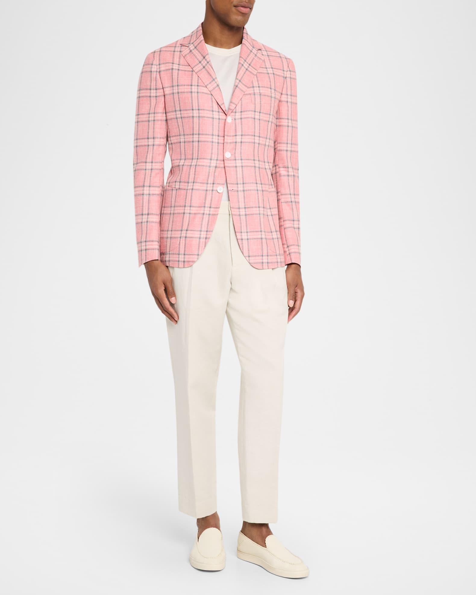 Men's Plaid Windowpane Single-Breasted Sport Coat Product Image