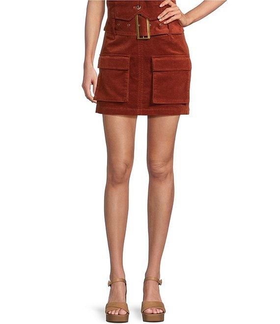 C&V Chelsea & Violet High Rise Pleated Coordinating Corduroy Mini Skirt Product Image