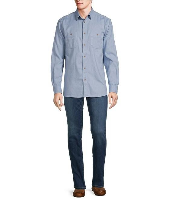 Rowm Long Sleeve Solid Slub Button Front Woven Shirt Product Image