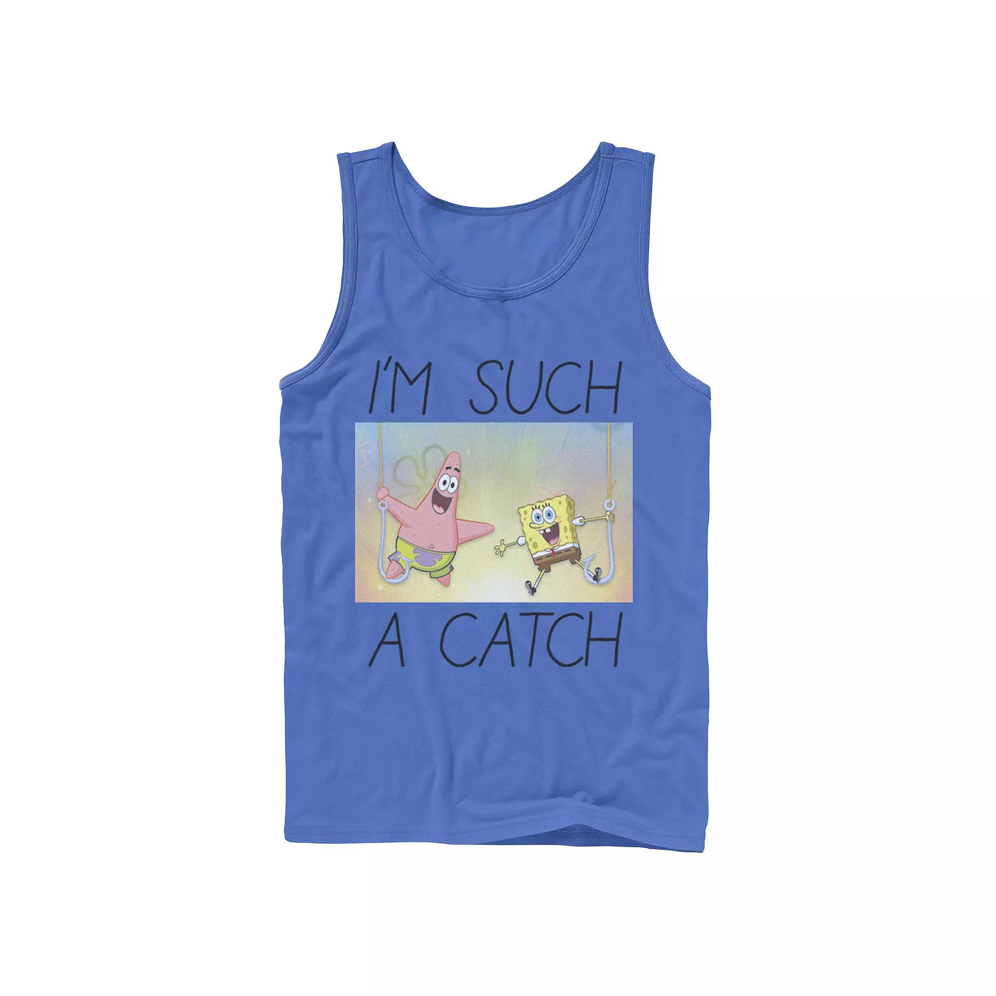 Men's Nickelodeon SpongeBob SquarePants Such A Catch Fish Hook Graphic Tank Top,  Product Image