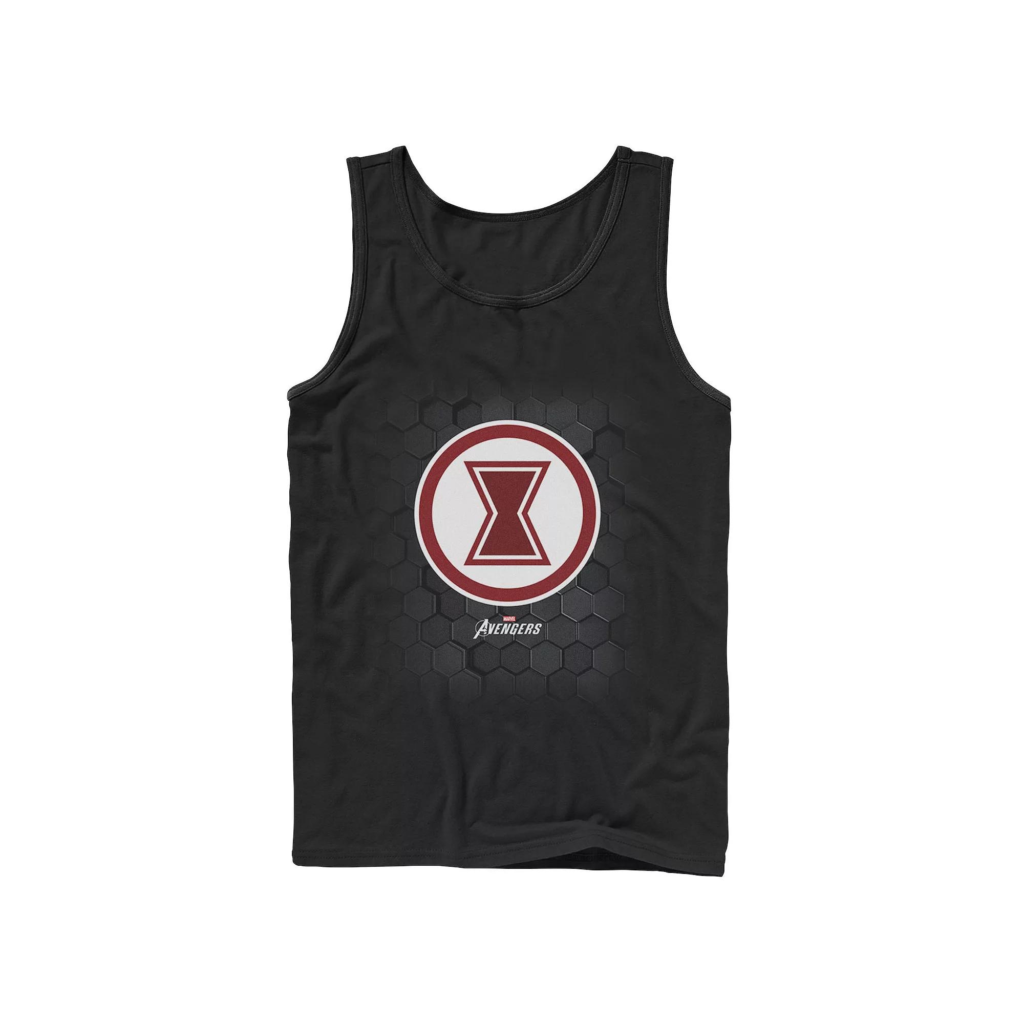 Men's Marvel Gamerverse Black Widow Symbol Hexagon Background Tank Top, Boy's,  Product Image