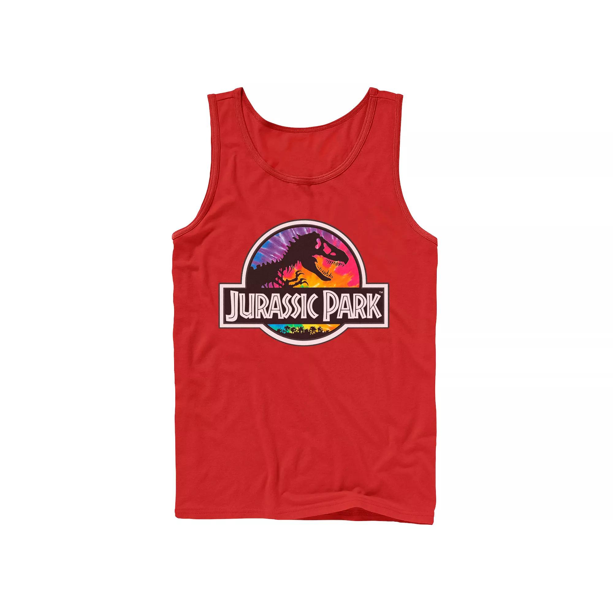 Men's Jurassic Park Tie Dye Classic Logo Tank Top,  Product Image