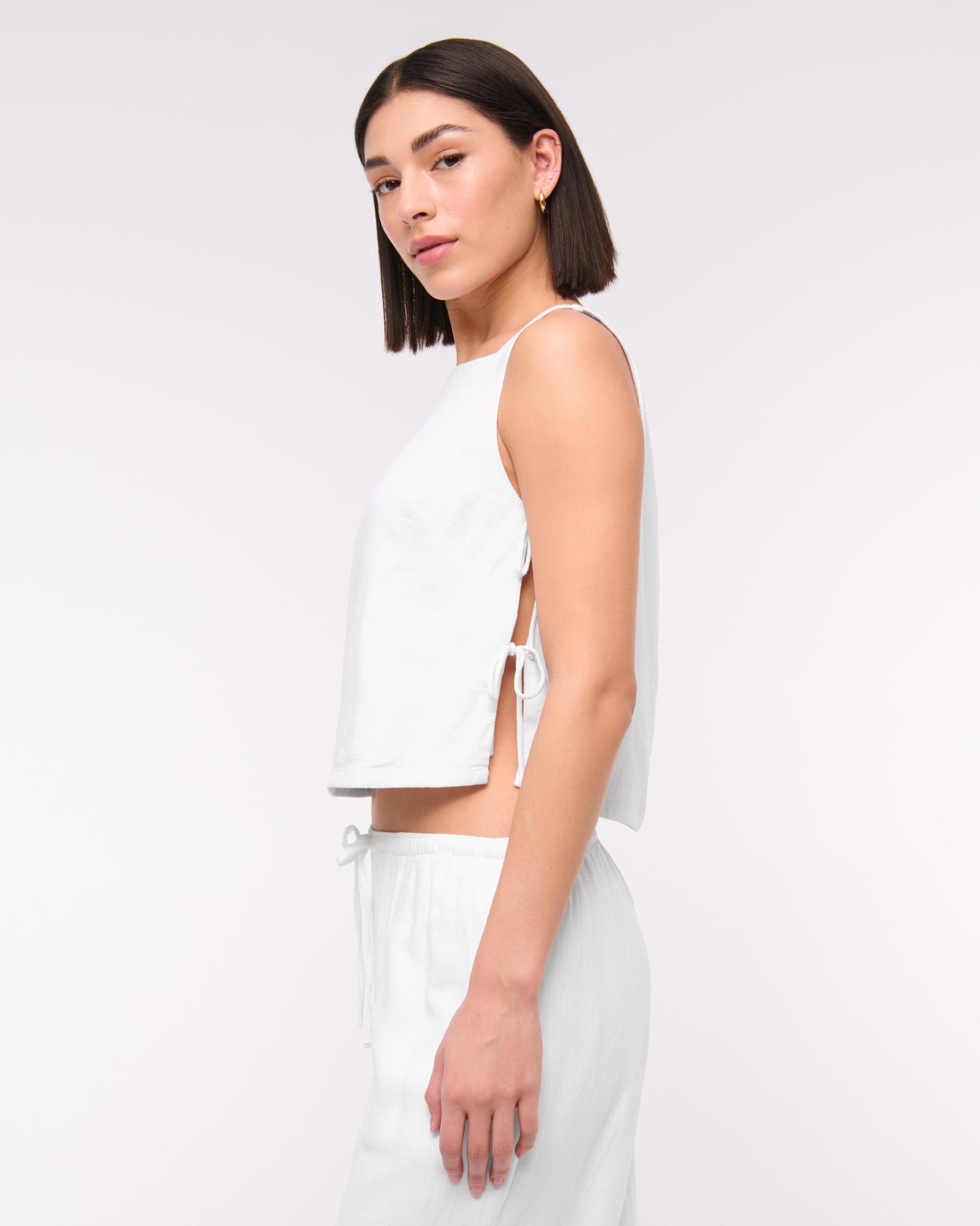 Apron Linen-Blend Set Top Product Image