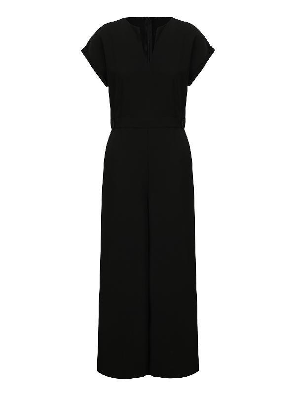 Cap Sleeve Wide Leg Solid Color Jumpsuits Product Image