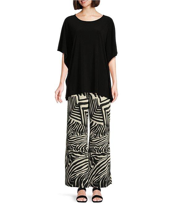 Caroline Rose Stretch Knit Scoop Neck 3/4 Sleeve Caftan Top Product Image