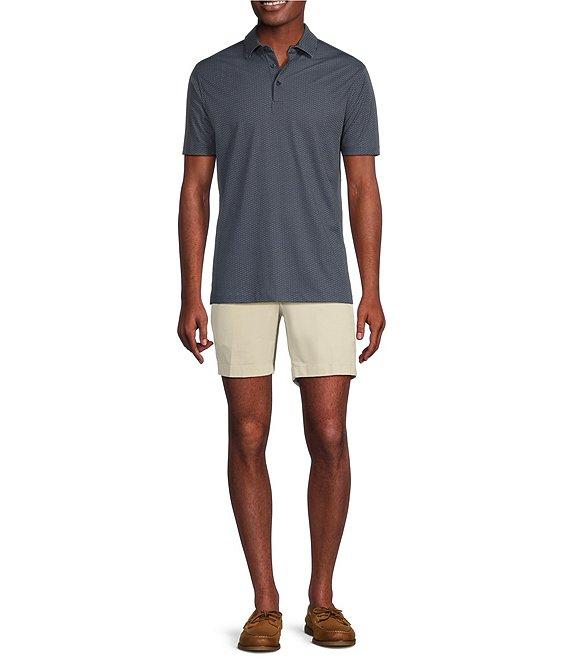 Cremieux Blue Label Mini Geo Print Interlock Short Sleeve Polo Shirt Product Image