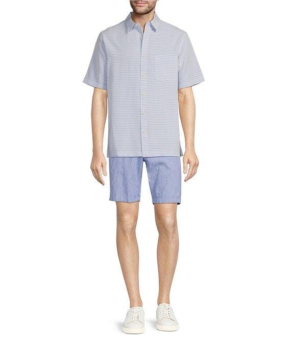 Roundtree & Yorke Big & Tall Short Sleeve Small Checked Polynosic Sport Shirt Product Image