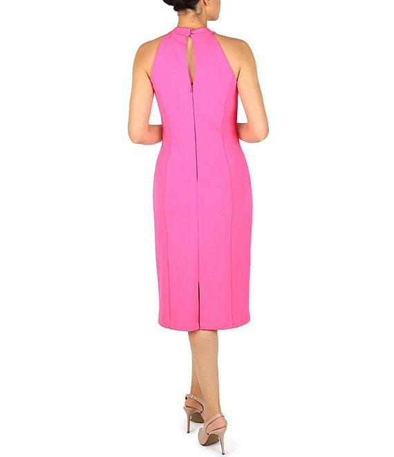 Julia Jordan Twist Halter Neck Sleeveless Stretch Crepe Sheath Dress Product Image