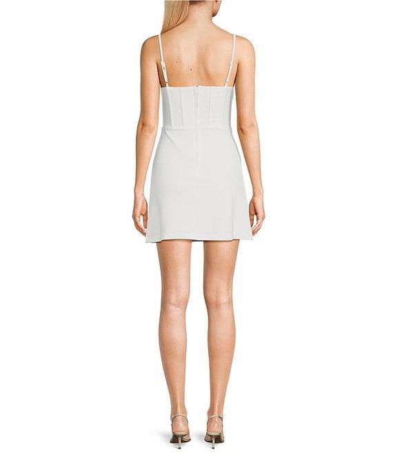 Dear Moon Spaghetti Strap Cowl Neck Crepe Corset Dress Product Image