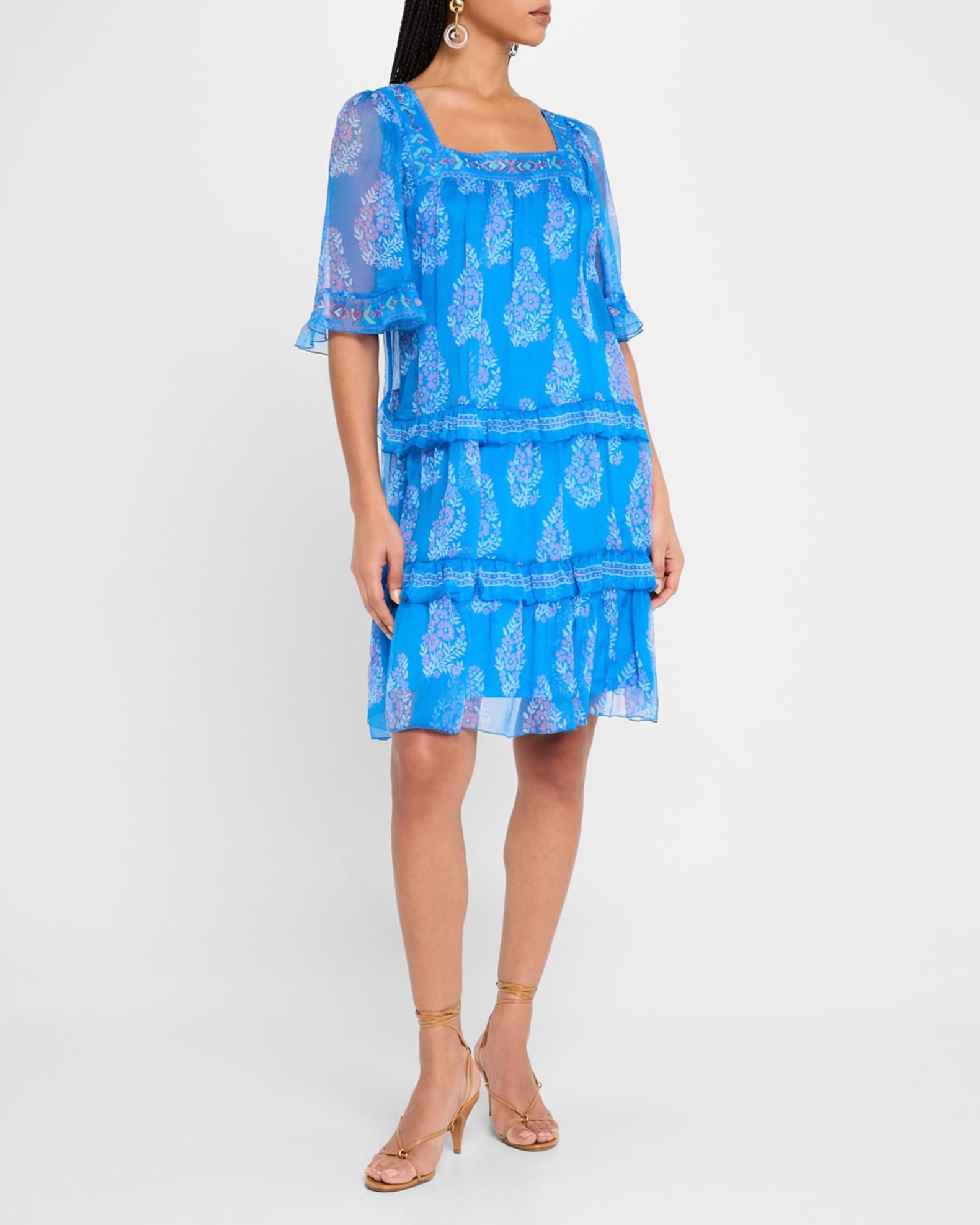 Wrenn Tiered Floral-Print Chiffon Dress Product Image