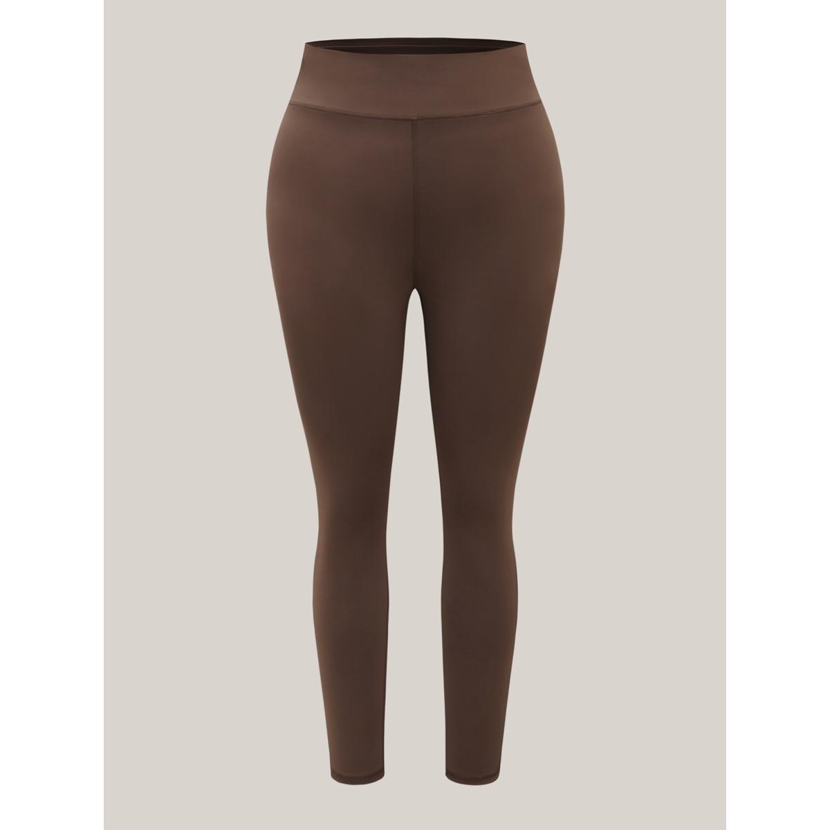 Plus Size Easy-Wear Mid Rise Skinny-Fit Leggings Women Browncoffeecolor High stretch Skinny High Rise Everyday Leggings BloomChic 14-16/1X Product Image