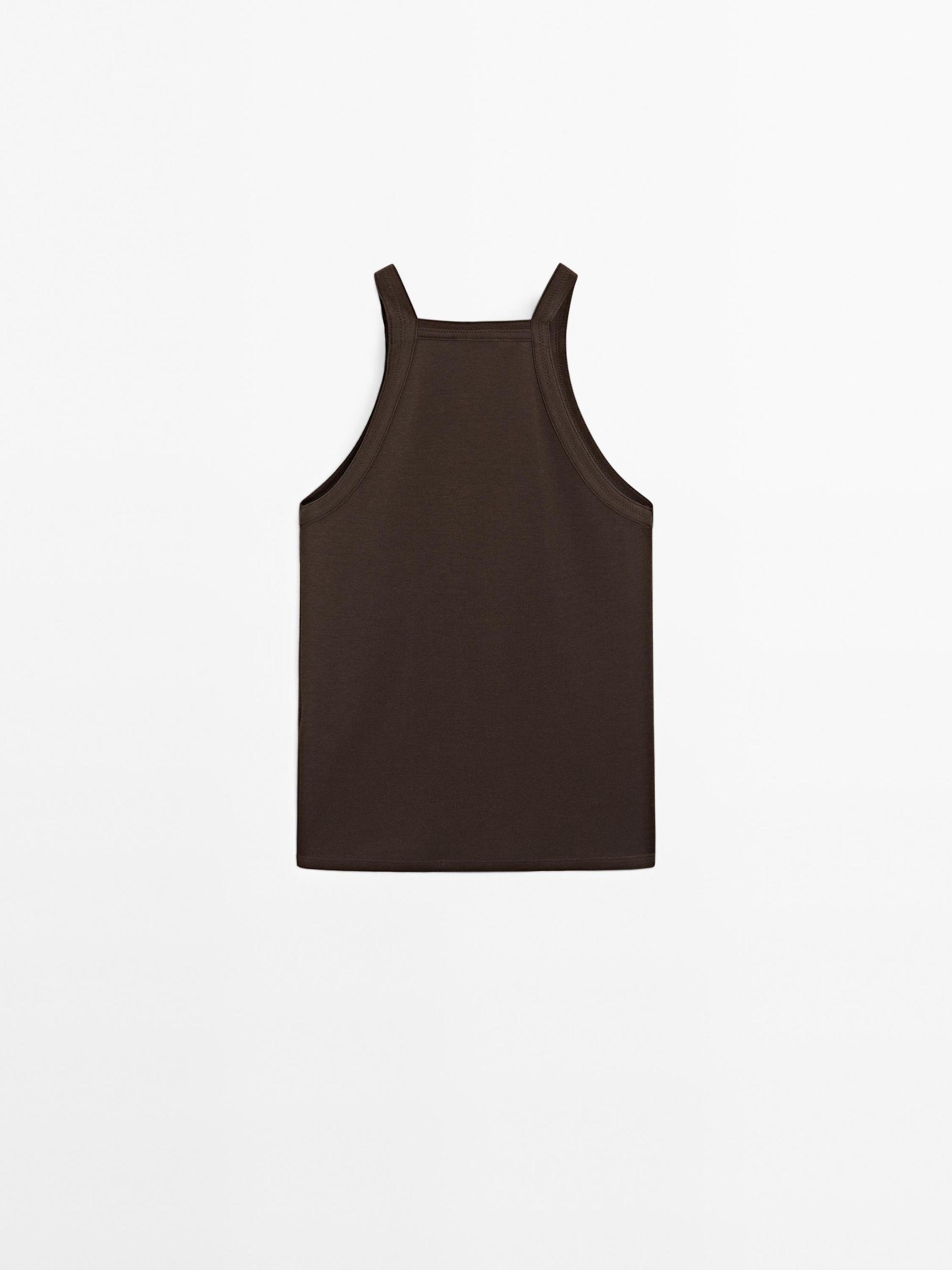 Cotton blend halter top Product Image