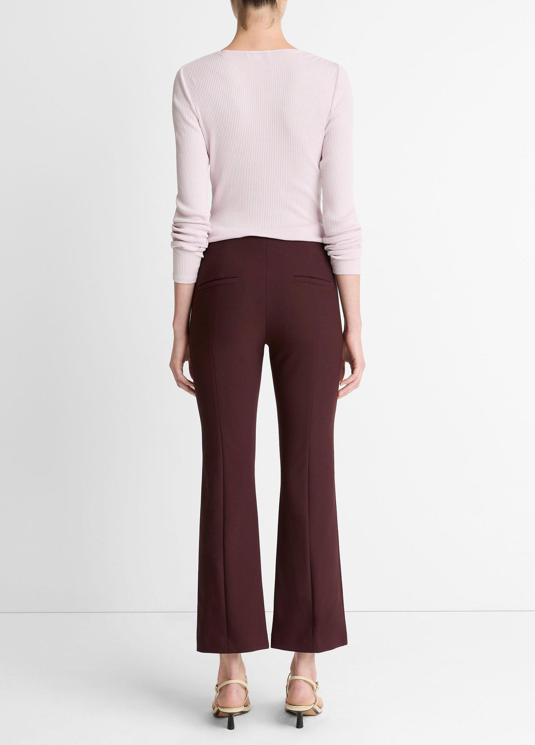 Mid-Rise Pintuck Crop Flare Pant Product Image