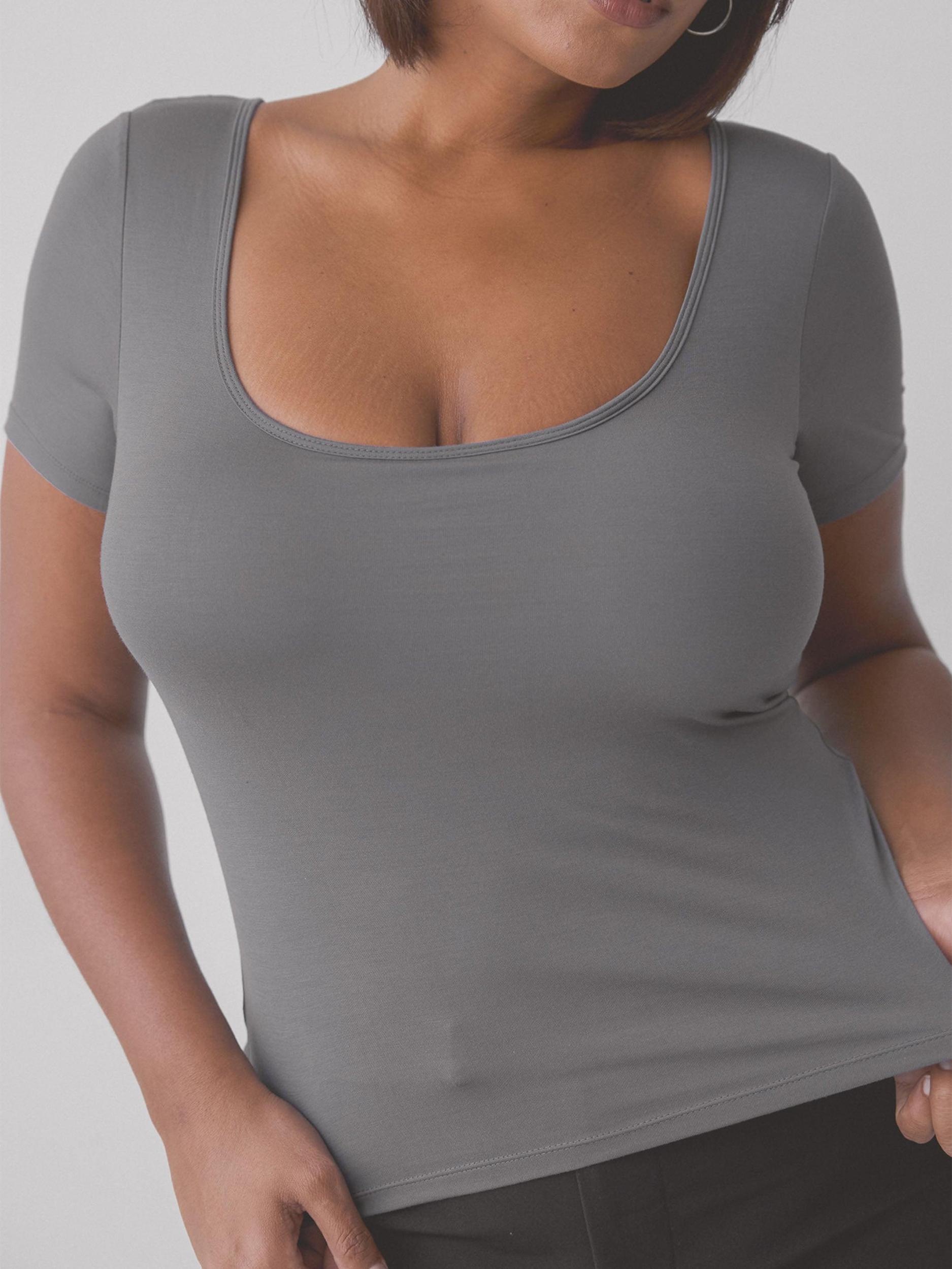 Scoop Neck Braless Short Sleeve Product Image