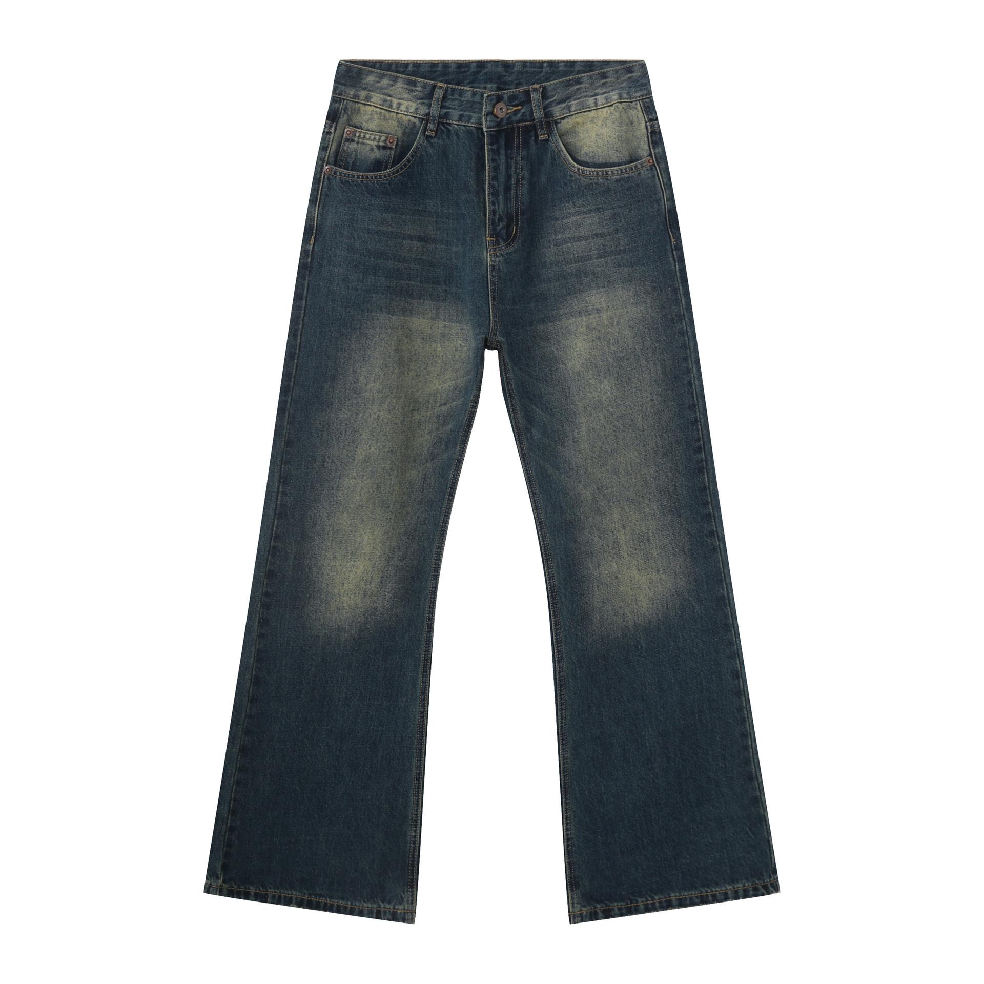 Hip Hop Retro Stretch Slim Wide Leg Flared Jeans Product Image