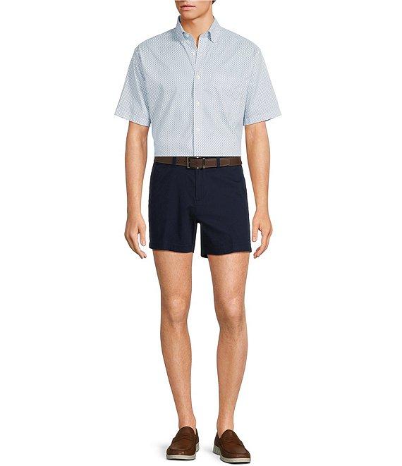 Gold Label Roundtree & Yorke Non-Iron Short Sleeve Grid Geo Print Sport Shirt Product Image