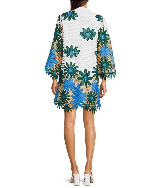 J.Marie Coleen Lace High Neck 3/4 Sleeve Mini Shift Dress Product Image