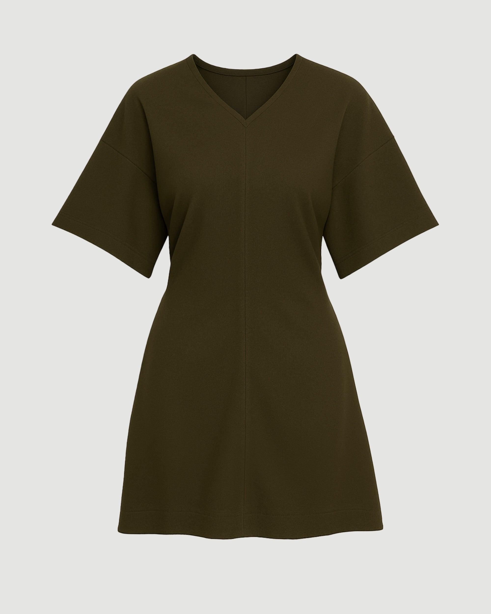 Fiore Ruched V-Neck Mini Dress Product Image