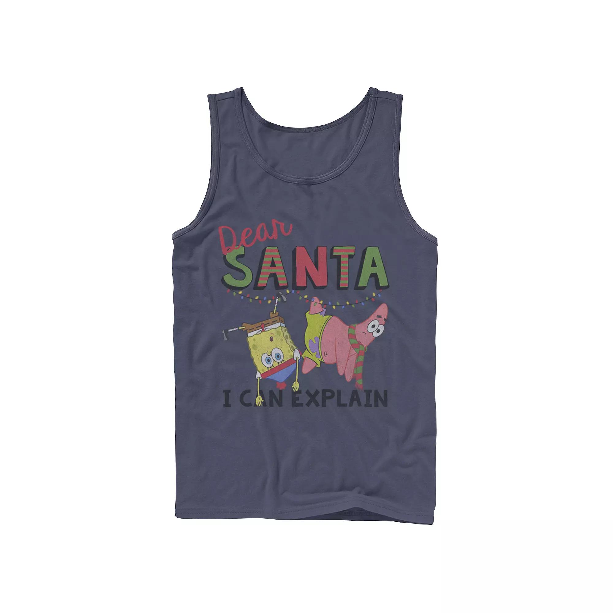 Men's Nickelodeon SpongeBob SquarePants Santa I Can Explain Graphic Tank Top,  Product Image