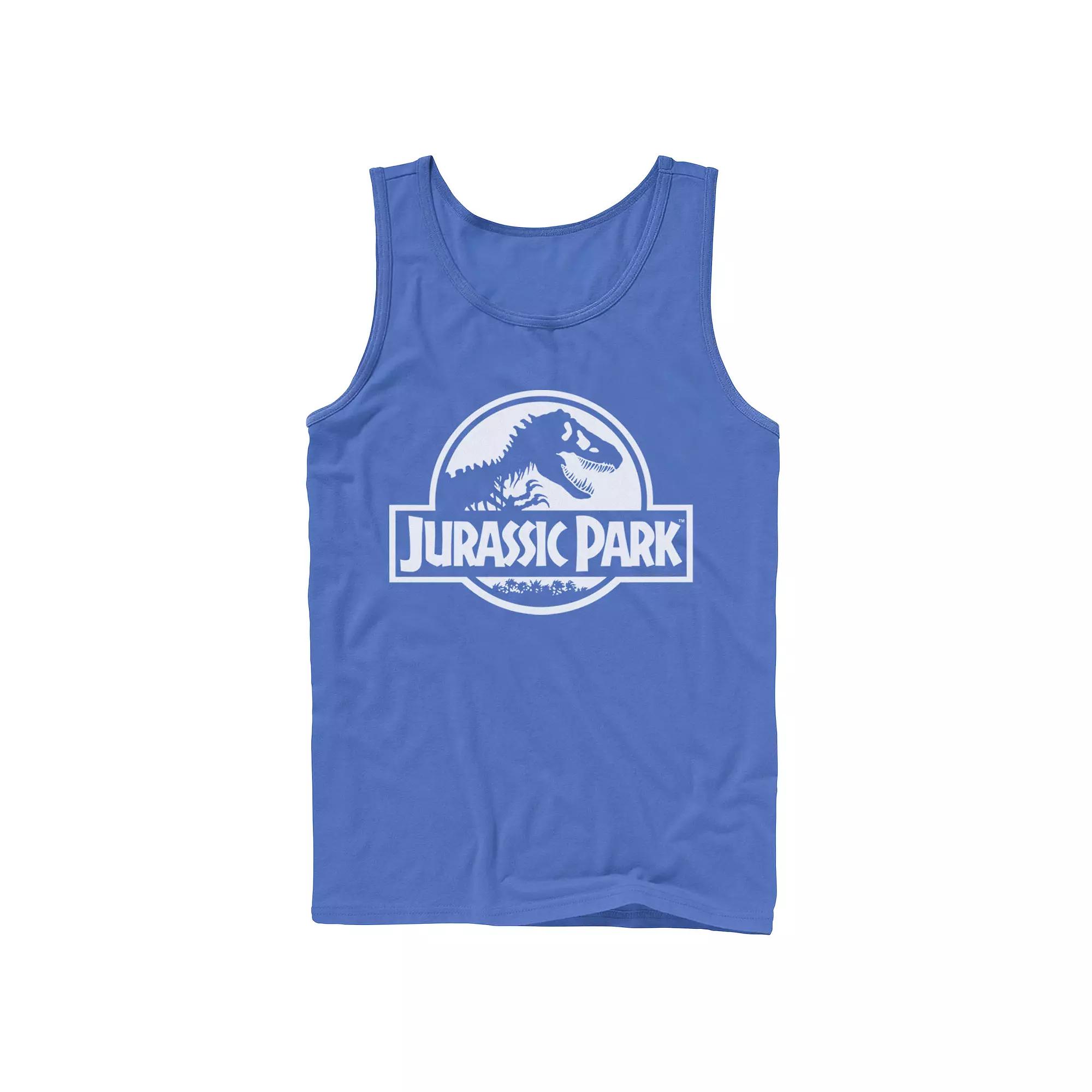 Men's Jurassic Park Beige Flat Movie Logo Tank Top,  Product Image