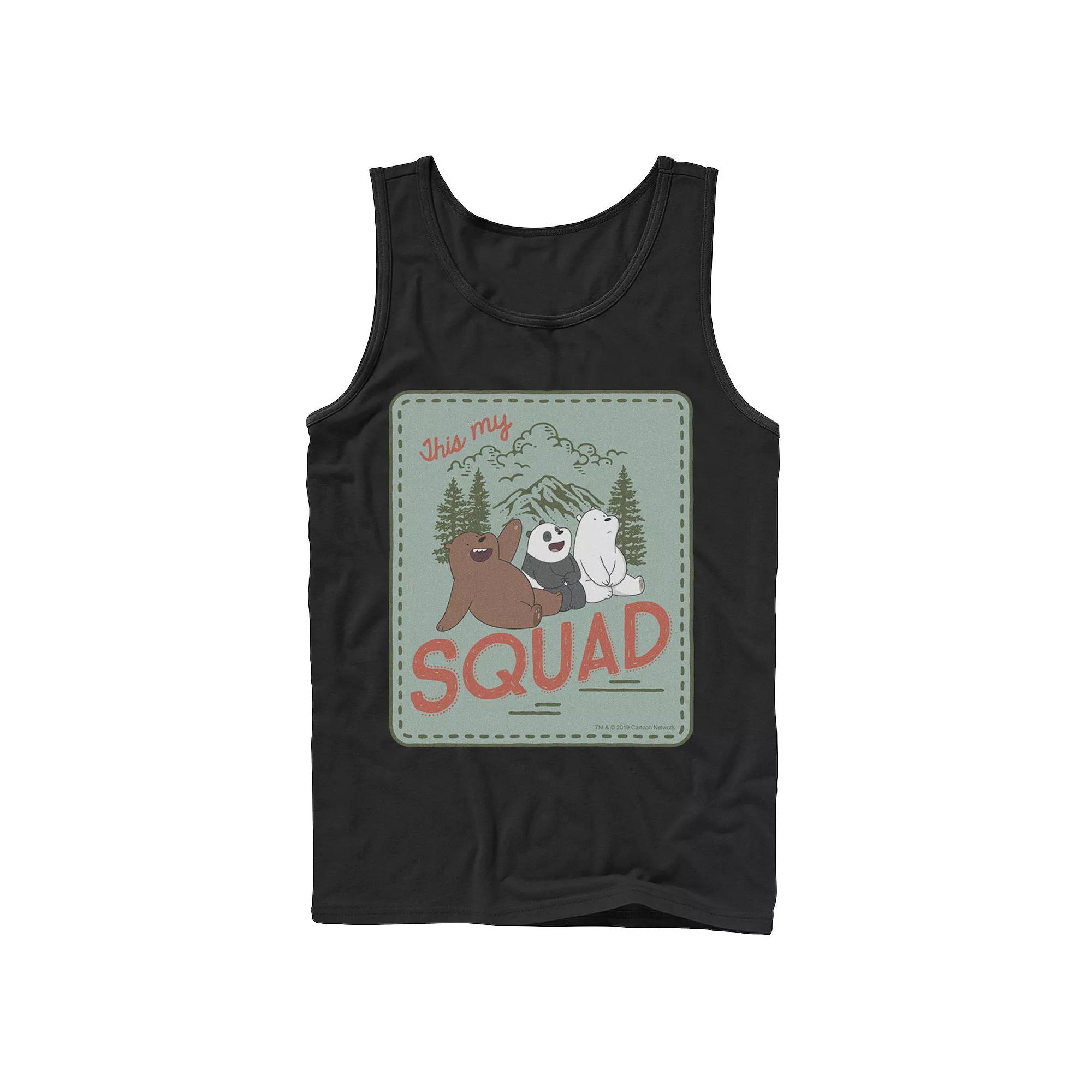 Men's Cartoon Network We Bare Bears This My Squad Patch Tank Top, Size: XL, Black Product Image