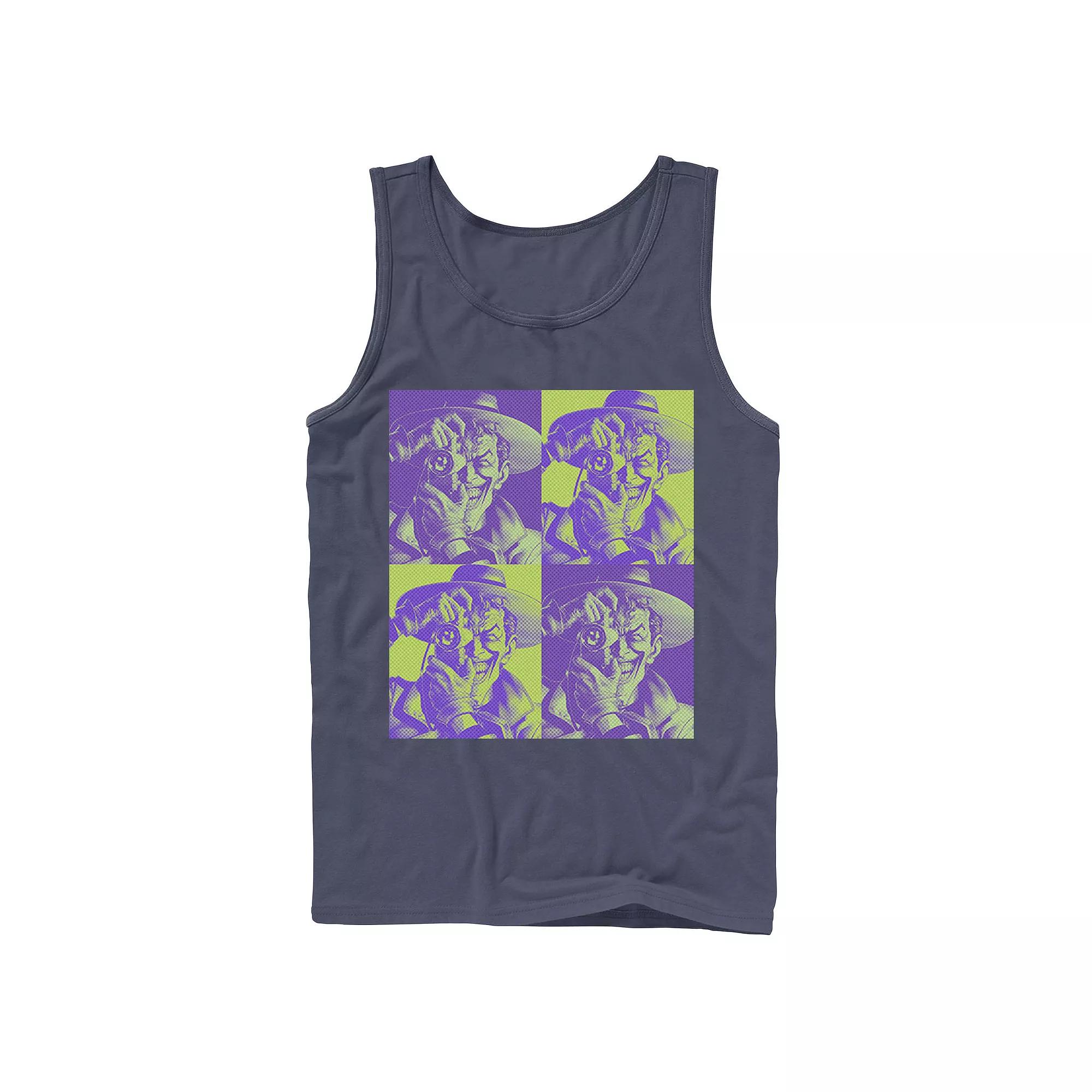 Men's DC Batman The Joker Halftone Popart Tank Top,  Product Image