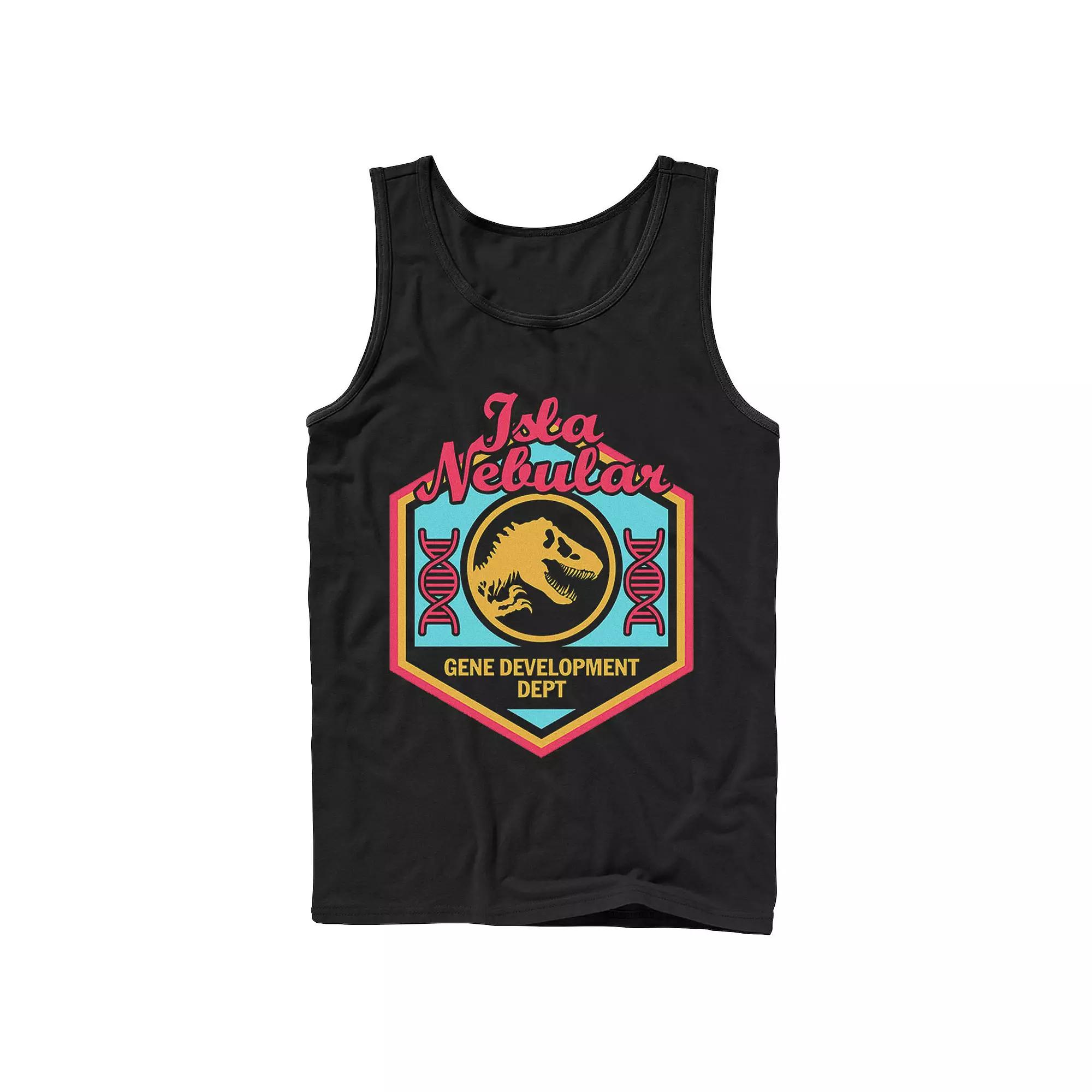 Men's Jurassic World Isla Nebular Gene Dept. Badge Tank Top,  Product Image