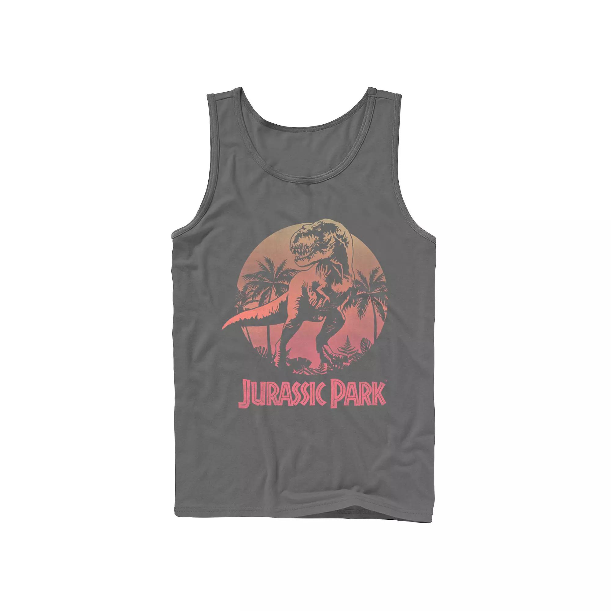 Men's Jurassic Park T-Rex Gradient Sunset Tank Top,  Product Image
