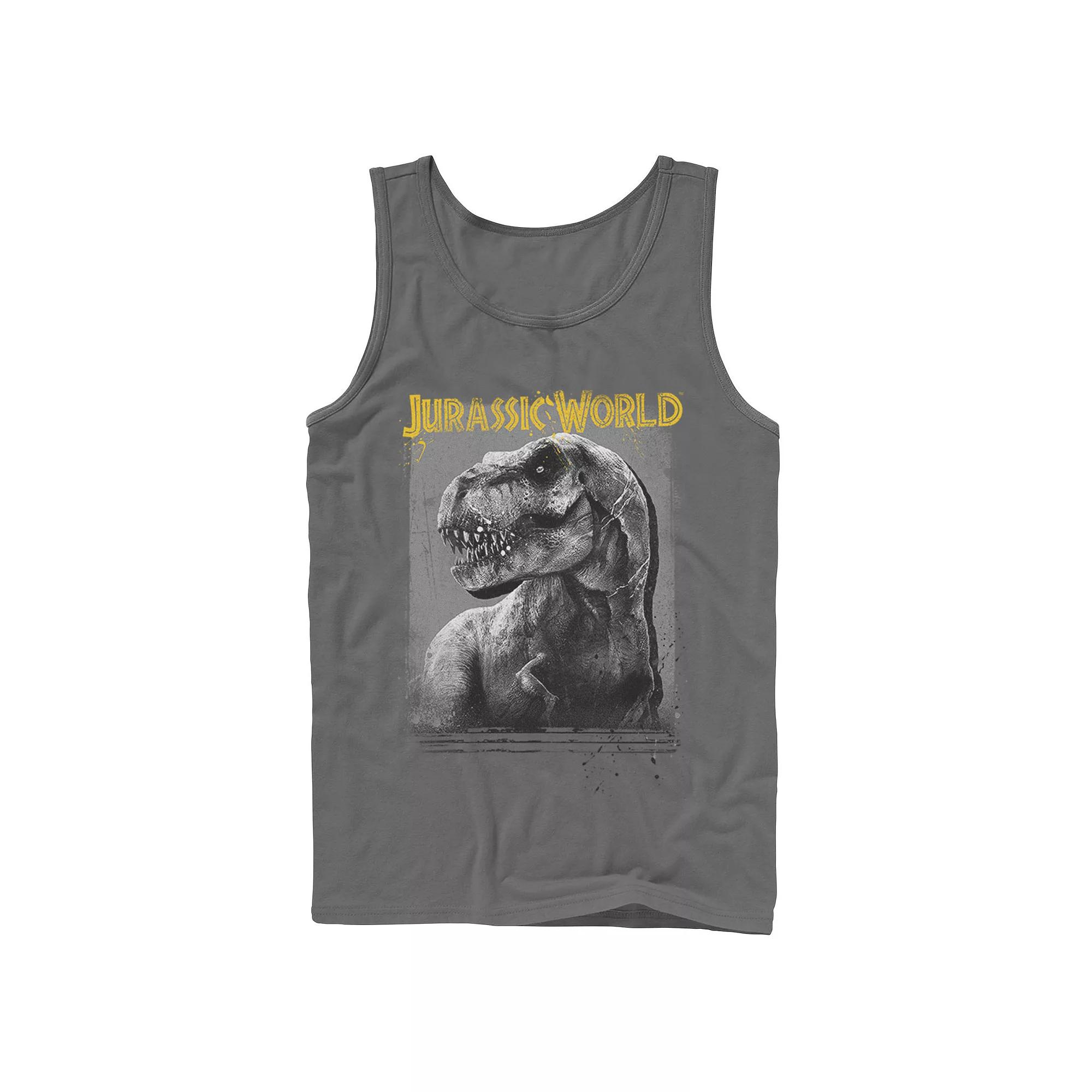 Men's Jurassic World T-Rex Profile Shading Graphic Tank Top, Size: XL, Grey Product Image