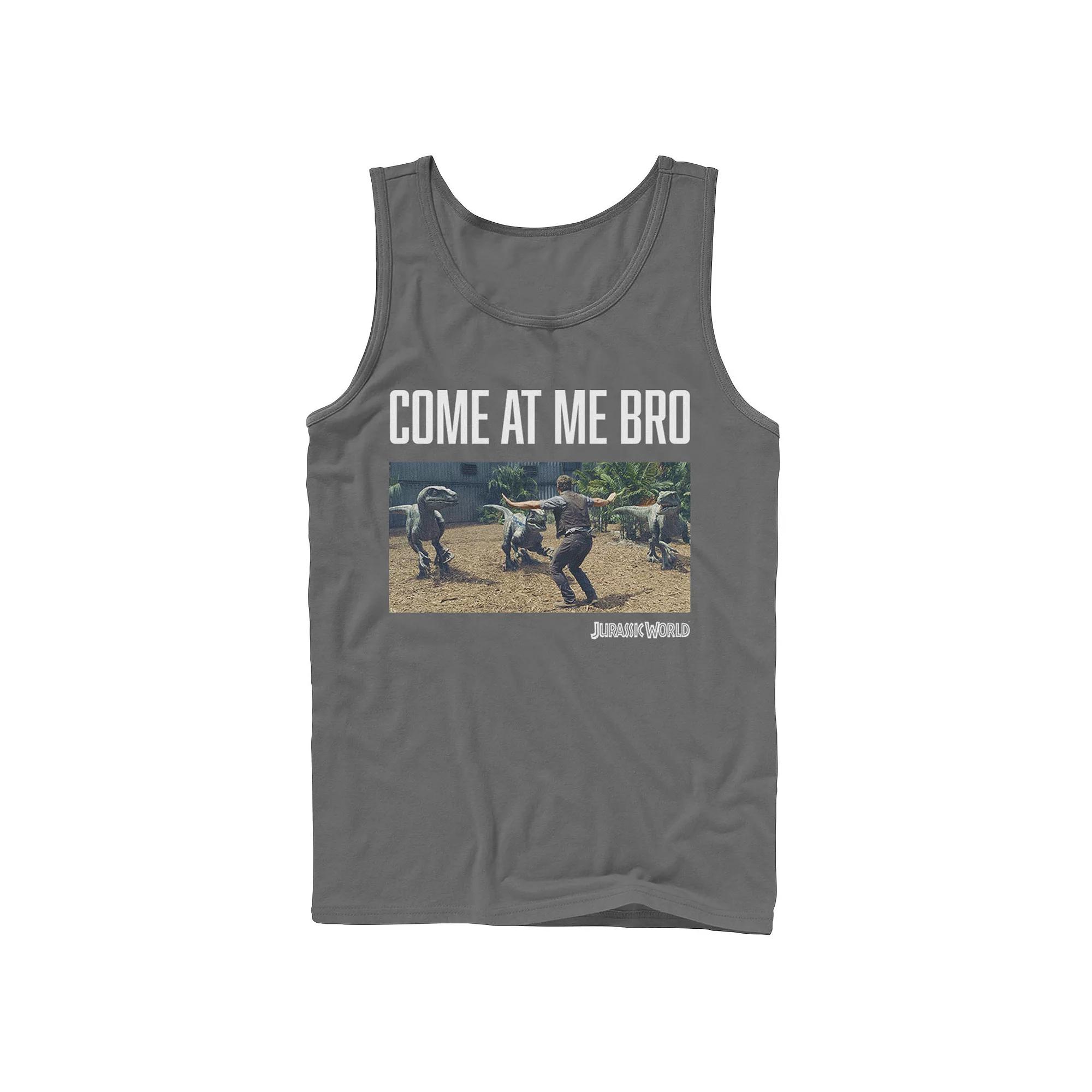 Men's Jurassic World Come At Me Bro Movie Still Graphic Tank Top,  Product Image