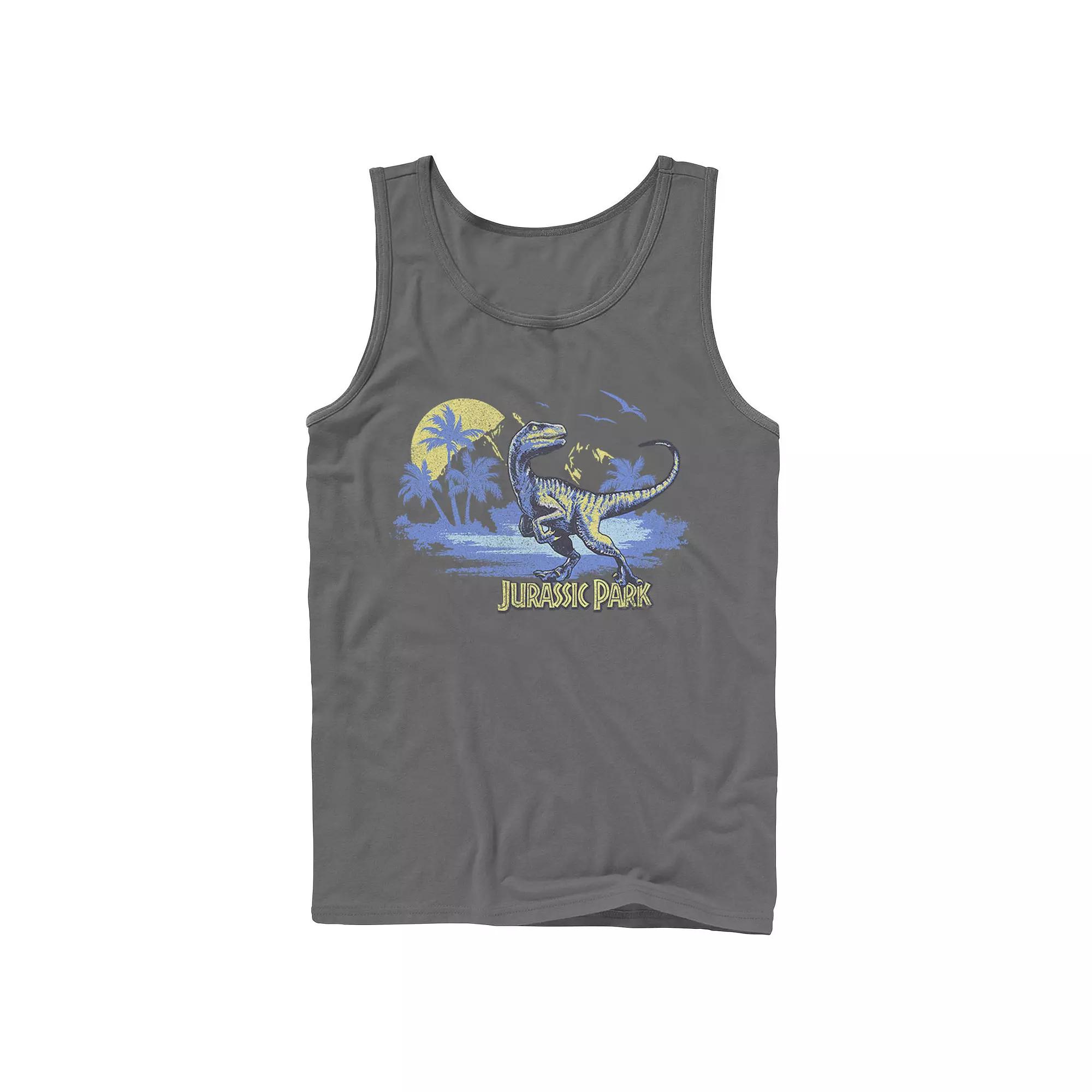 Men's Jurassic Park Raptor Distressed Portrait Tank Top,  Product Image
