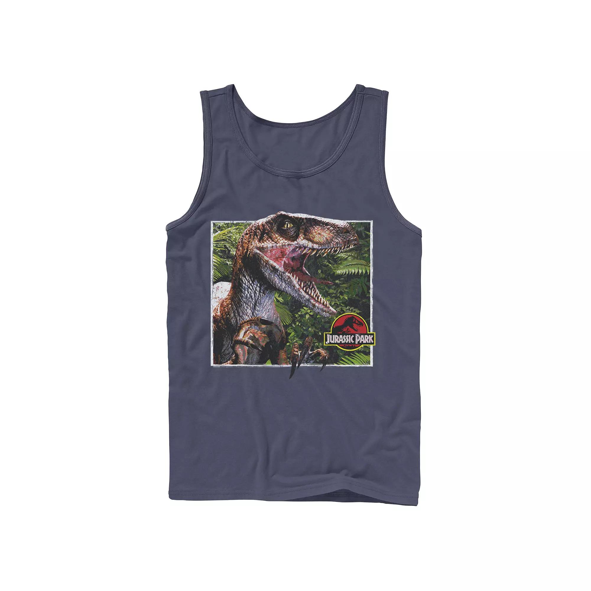 Men's Jurassic Park Raptor Coming Out Of Forest Tank Top,  Product Image