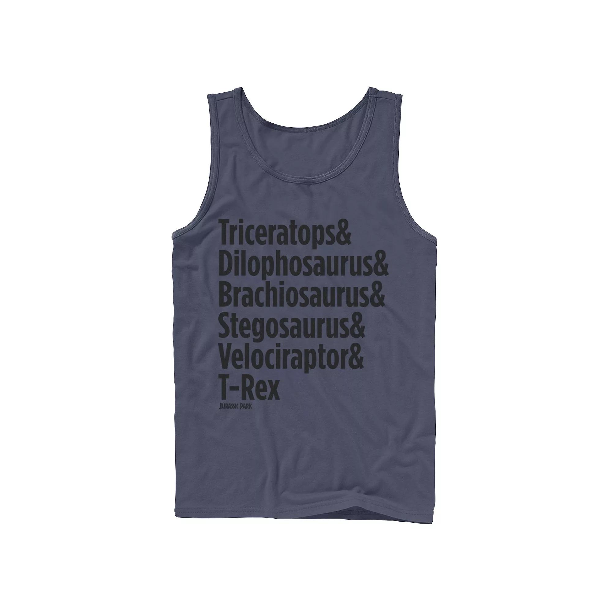 Men's Jurassic Park Dinosaur Names Tank Top,  Product Image