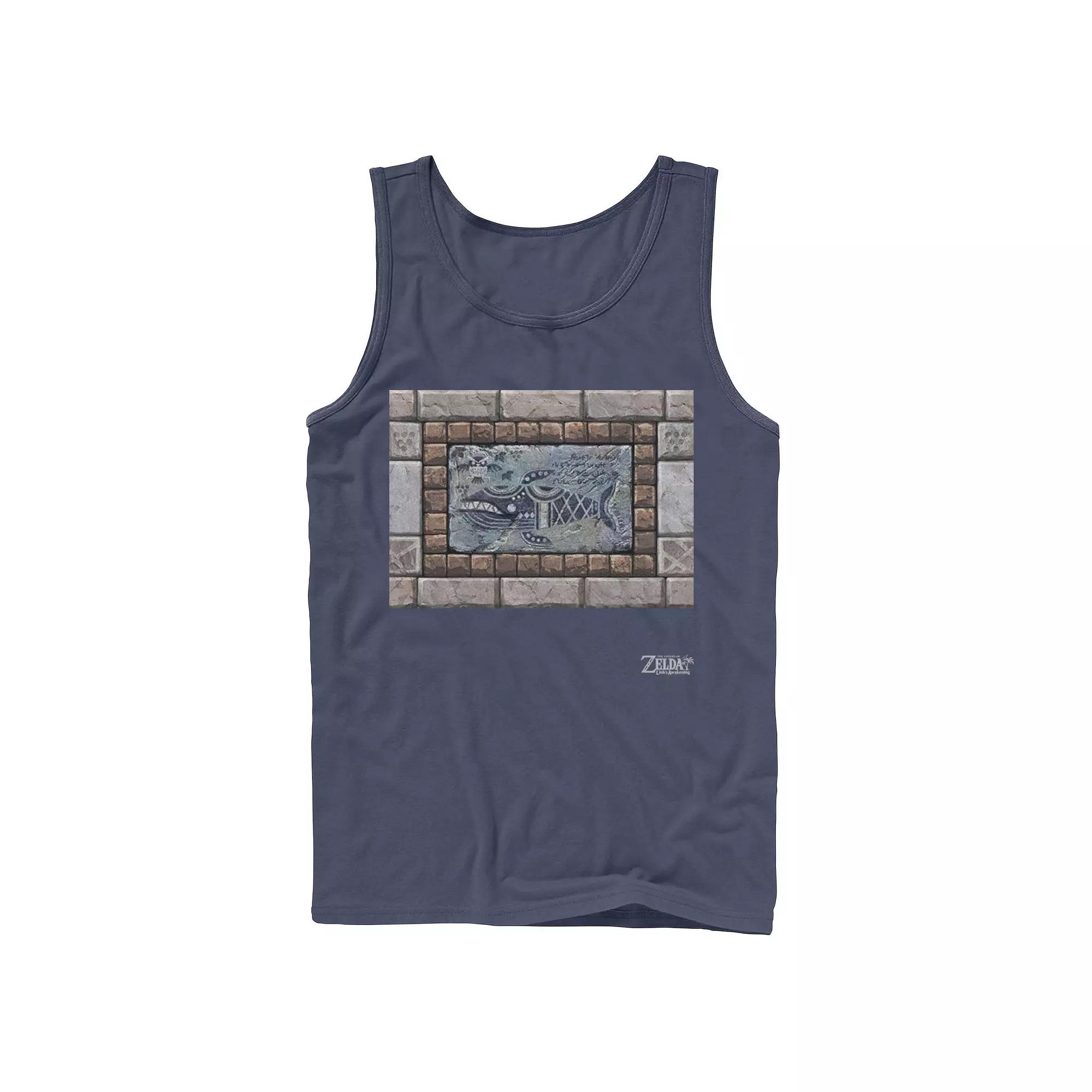Men's Nintendo Legend Of Zelda Links Awakening Whale Stone Frame Portrait Tank Top,  Product Image