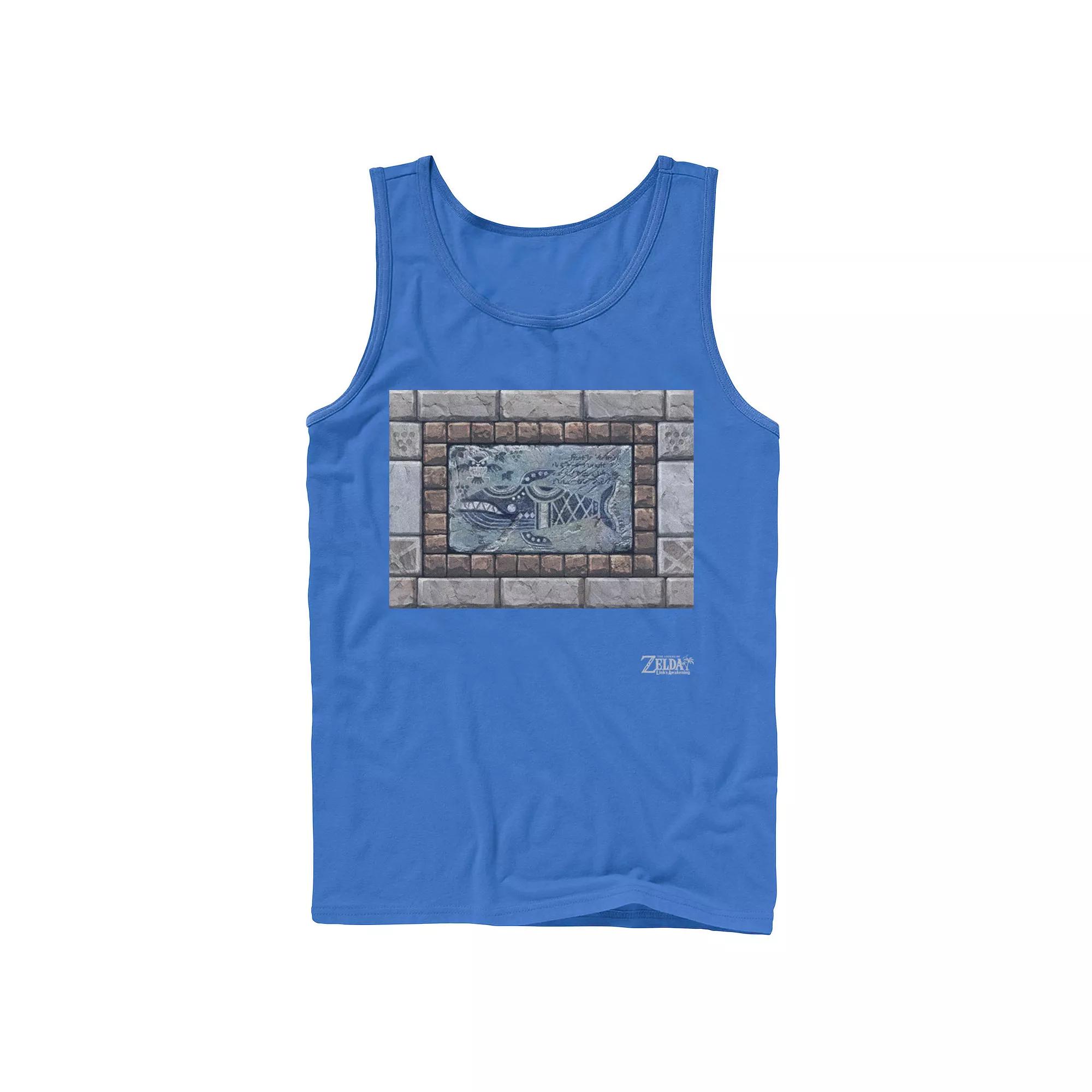 Men's Nintendo Legend Of Zelda Links Awakening Whale Stone Frame Portrait Tank Top,  Product Image