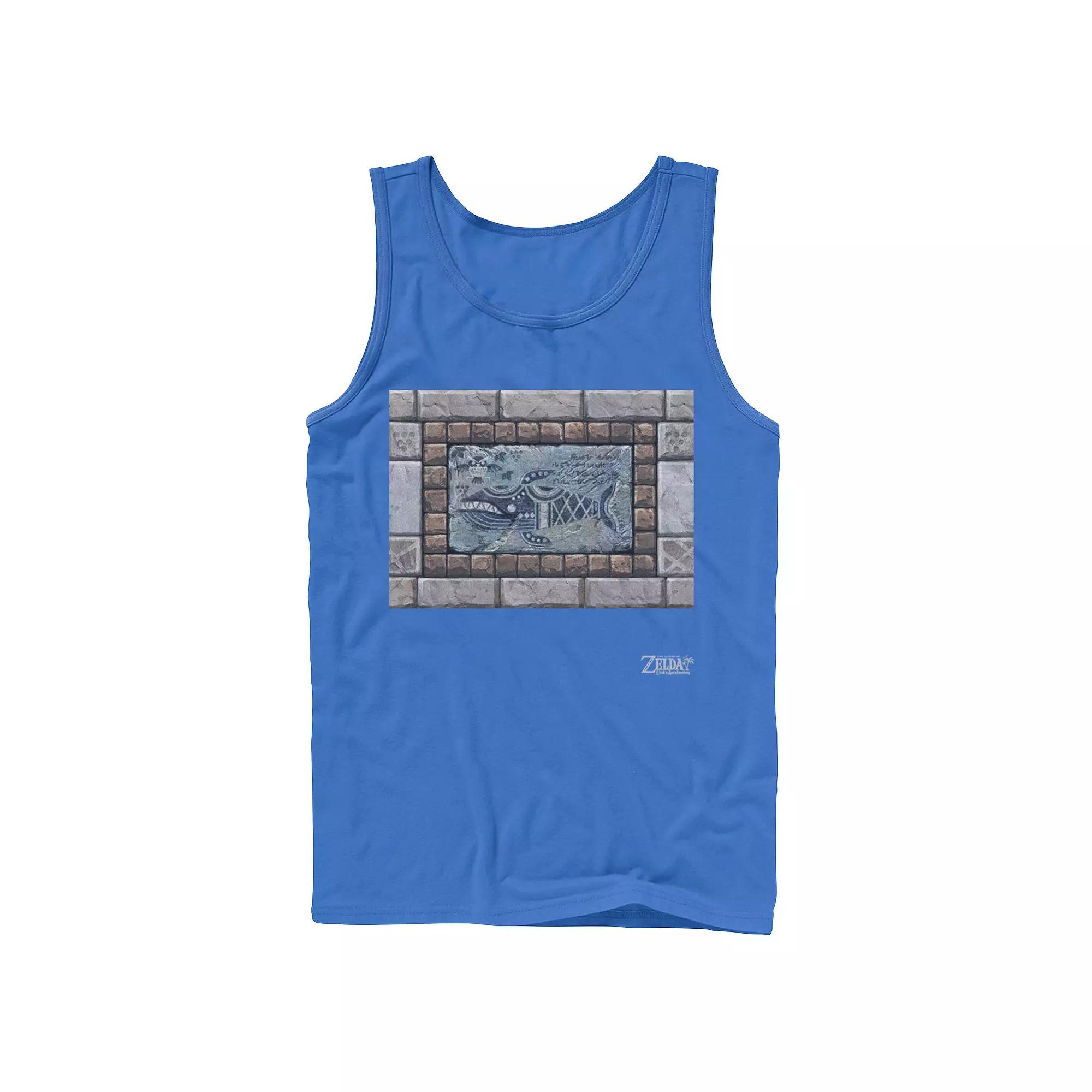 Men's Nintendo Legend Of Zelda Links Awakening Whale Stone Frame Portrait Tank Top,  Product Image