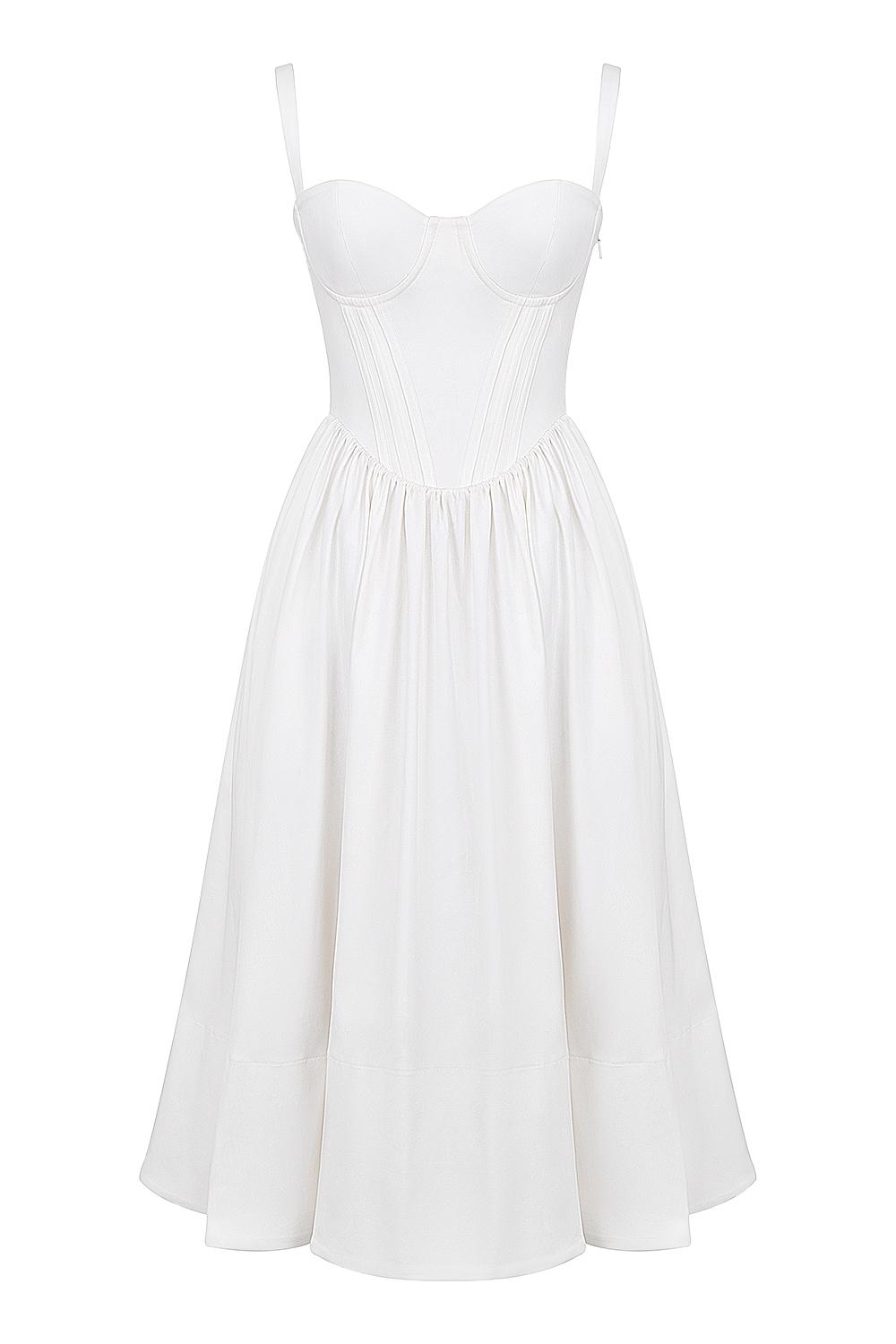 Kelly  white corset midi sundress Product Image