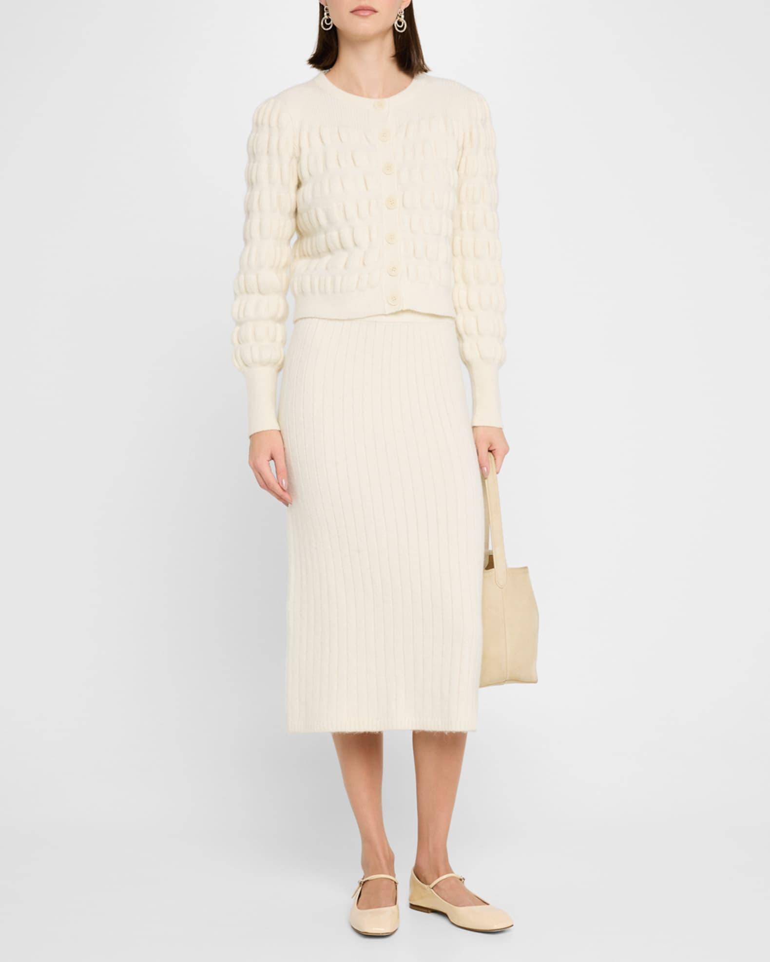 Anna Button-Down Puffy Knit Cardigan Product Image