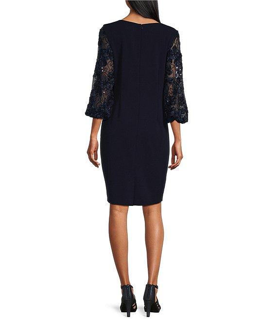 Livia Jolie by Le Bos 3/4 Sequin Lace Sleeve Sheath Dress Product Image
