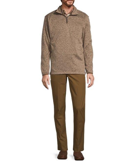 Roundtree & Yorke Long Sleeve Solid Sweater Fleece Quarter-Zip Pullover Product Image