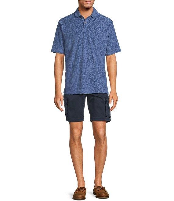 Roundtree & Yorke Short Sleeve Jacquard Terry Polo Shirt Product Image