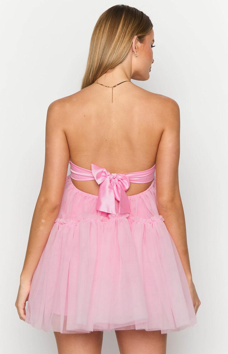 Abigail Pink Strapless Mini Dress Baby Product Image